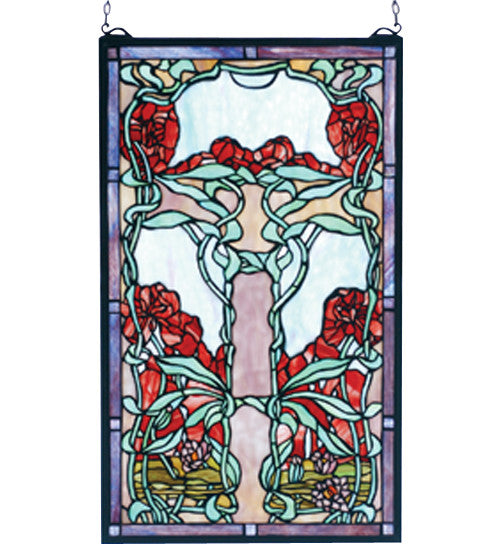 15"W X 25"H Nouveau Lily Stained Glass Window