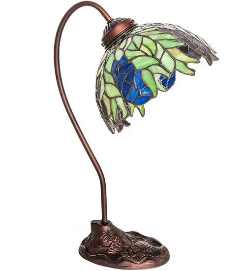 18"H Tiffany Honey Locust Desk Lamp