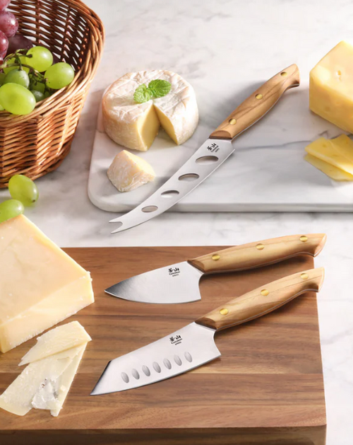 3-Piece Acacia Wood Cheese Knife Set