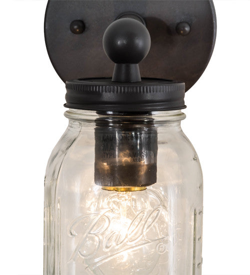 4.5"W Mason Jar Country Wall Sconce