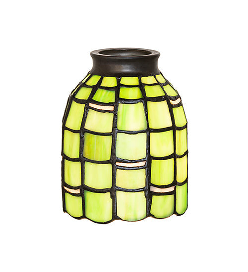 4"W Tiffany Maiss Stained Glass Fan Light Shade