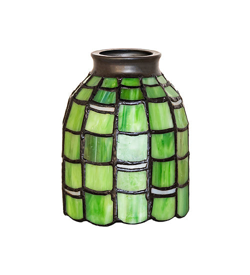 4"W Tiffany Maiss Stained Glass Fan Light Shade