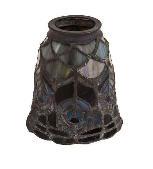 4"W Tiffany Peacock Feather Ceiling Fan Light Shade | Smashing Stained Glass & Lighting