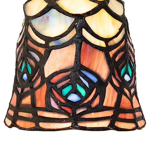 4"W Tiffany Peacock Feather Ceiling Fan Light Shade