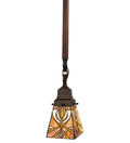 5"Sq Glasgow Bungalow Tiffany Mission Mini Pendant