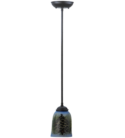 5"W Northwoods Pinecone Hand Painted Mini Pendant-