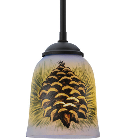 5"W Northwoods Pinecone Hand Painted Mini Pendant-