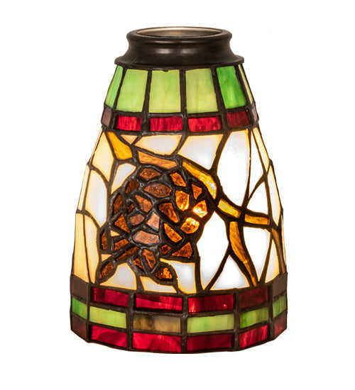 4"W Pinecone Dome Tiffany Fan Light Shade