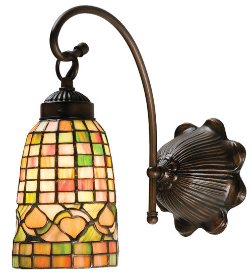 6"W Tiffany Acorn Rustic Lodge Wall Sconce