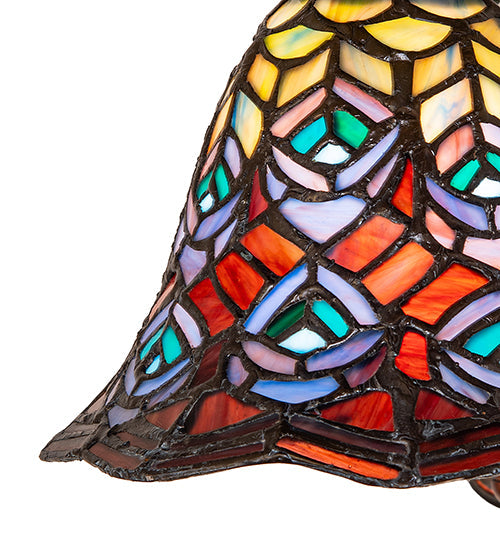 8"W Tiffany Peacock Feather Wall Sconce