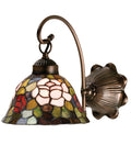 8"W Tiffany Rosebush Floral Wall Sconce