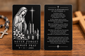 mary remembrance September 11 metal prayer card — front and prayer back of one card; product mockup