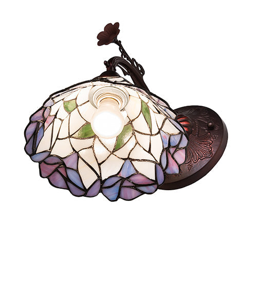 9"W Daffodil Bell Floral Stained Glass Wall Sconce