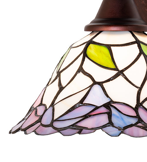 9"W Daffodil Bell Floral Stained Glass Wall Sconce