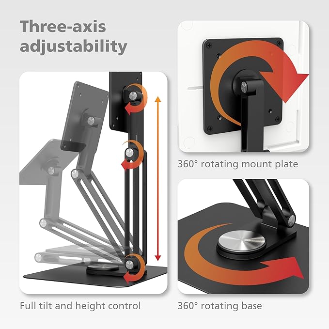 Adjustable Stand for Amazon Echo Show 15 & 21 + Monitors up to 21"
