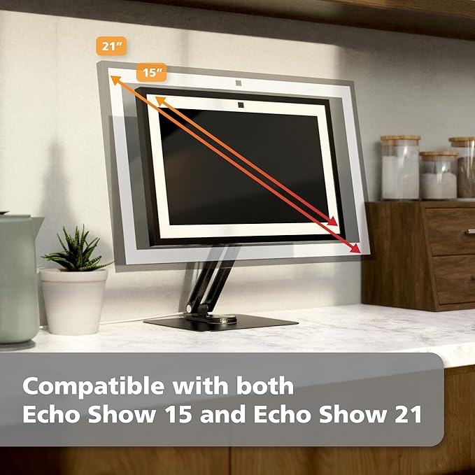 Adjustable Stand for Amazon Echo Show 15 & 21 + Monitors up to 21"