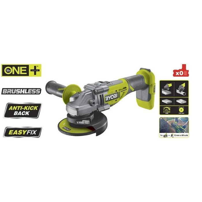 Akumulatorska ugaona brusilica bez četkica (125mm) 18V ONE+™ R18AG7-0 RYOBI