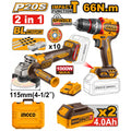 Akumulatorski set alata 2/1 CKLI20273E+2x4,0Ah SUPER INGCO