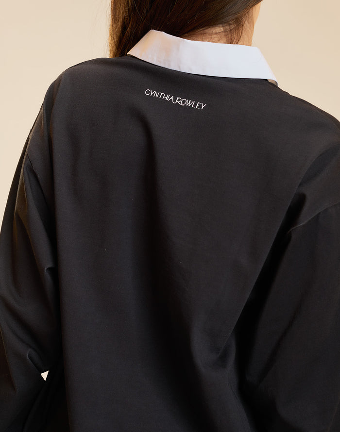 Floral Rugby Shirt in black