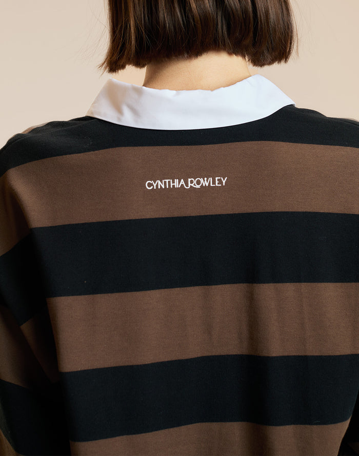 Black Brown Striped Rugby