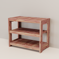 Wooden shelf with three shelves