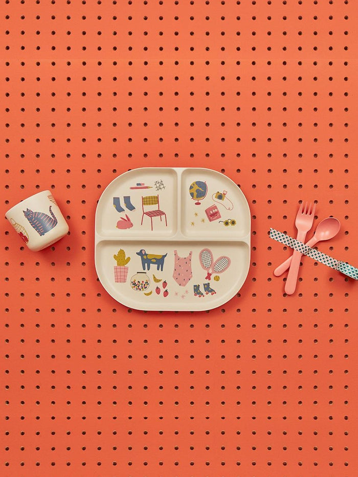 Photo of EKOBO Bambino Illustrated Divided Kid Dinner Set ( ) [ EKOBO ] [ Plates ]