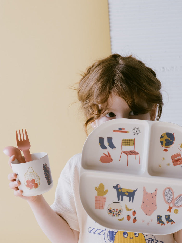 Photo of EKOBO Bambino Illustrated Divided Kid Dinner Set ( ) [ EKOBO ] [ Plates ]