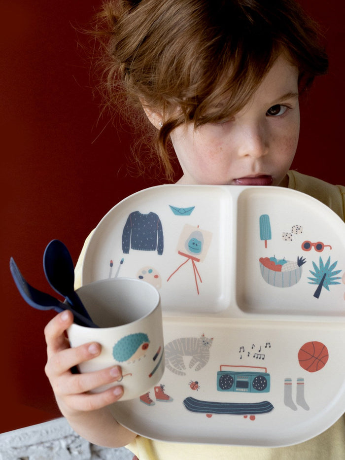 Photo of EKOBO Bambino Illustrated Divided Kid Dinner Set ( ) [ EKOBO ] [ Plates ]