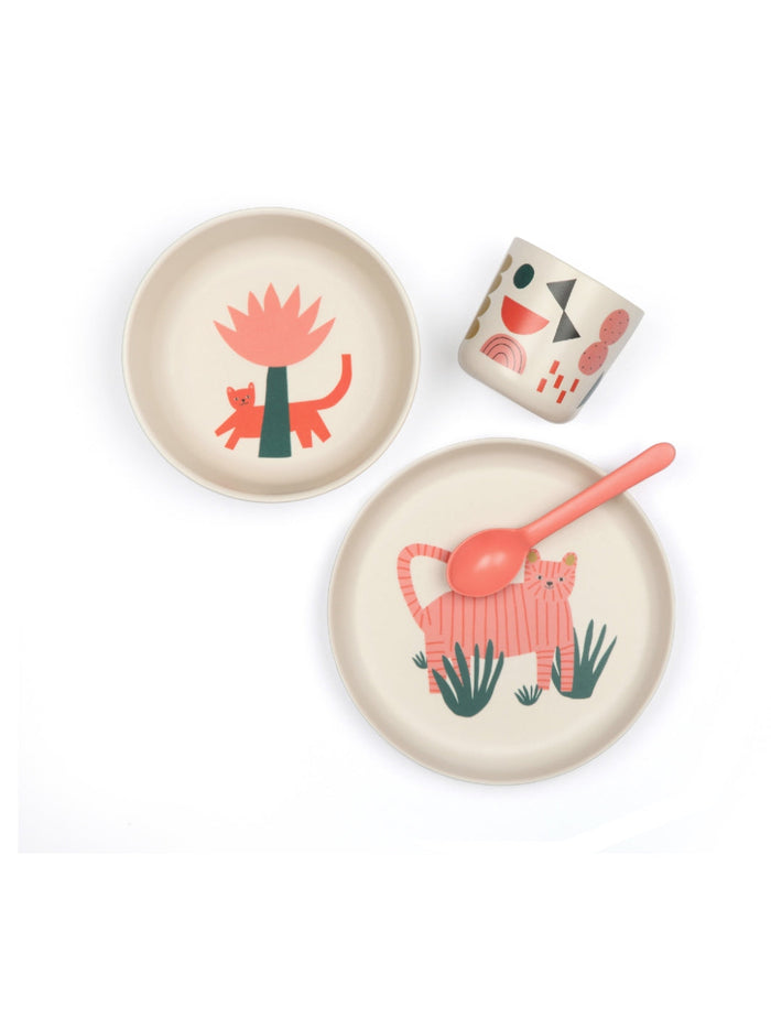 Photo of EKOBO Bambino Illustrated Kids Dinner Set ( Tiger ) [ EKOBO ] [ Plates ]