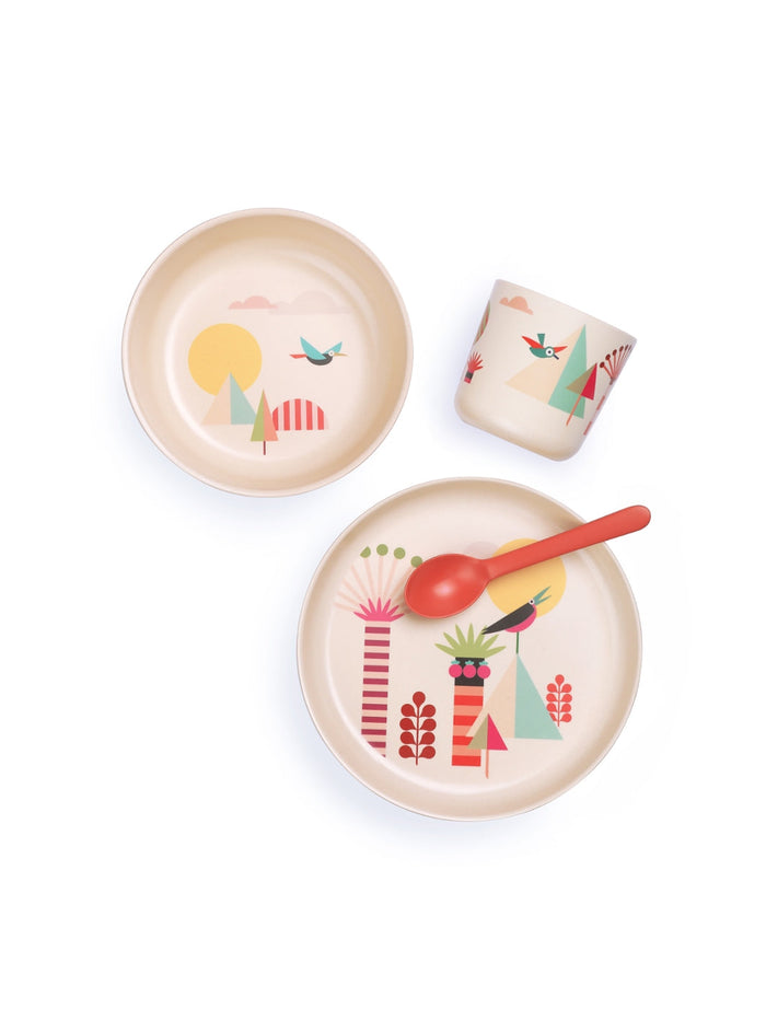 Photo of EKOBO Bambino Illustrated Kids Dinner Set ( Trees ) [ EKOBO ] [ Plates ]
