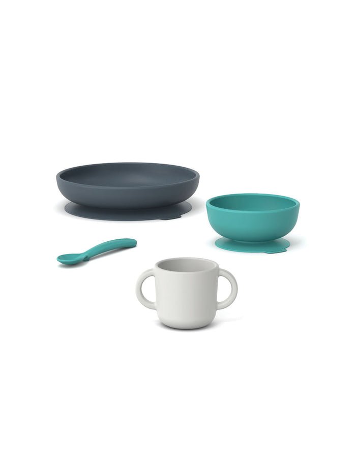 Photo of EKOBO Bambino Silicone Baby Meal Set with Silicone Spoon ( Lagoon ) [ EKOBO ] [ Plates ]