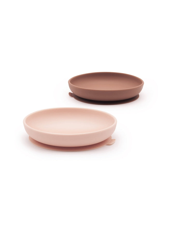 Photo of EKOBO Bambino Silicone Suction Plate Set (2 plates) ( Blush / Terracotta ) [ EKOBO ] [ Plates ]