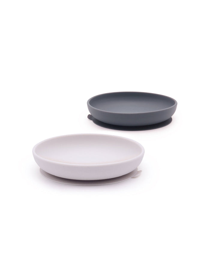 Photo of EKOBO Bambino Silicone Suction Plate Set (2 plates) ( Cloud / Storm ) [ EKOBO ] [ Plates ]