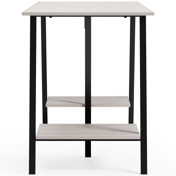 Bayflynn - White / Black - Home Office Desk - 2 Fixed Shelves