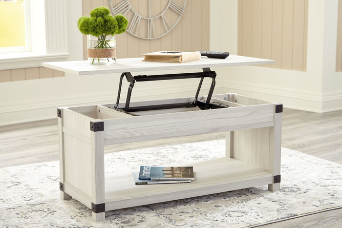 Bayflynn - Whitewash - Rect Lift Top Cocktail Table