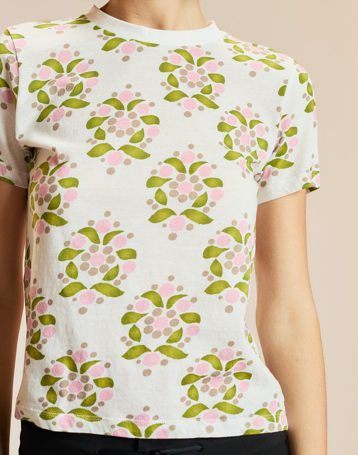 White Floral Printed Tee
