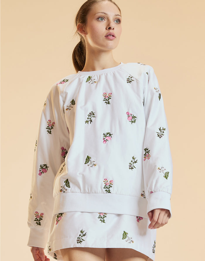 EMBROIDERED PULLOVER in White