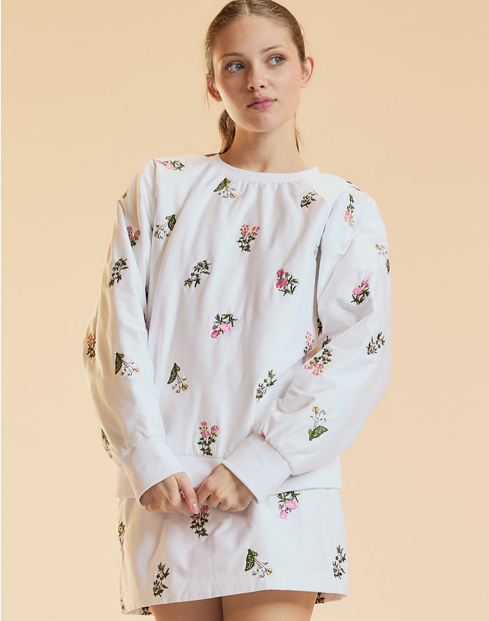 EMBROIDERED PULLOVER in White