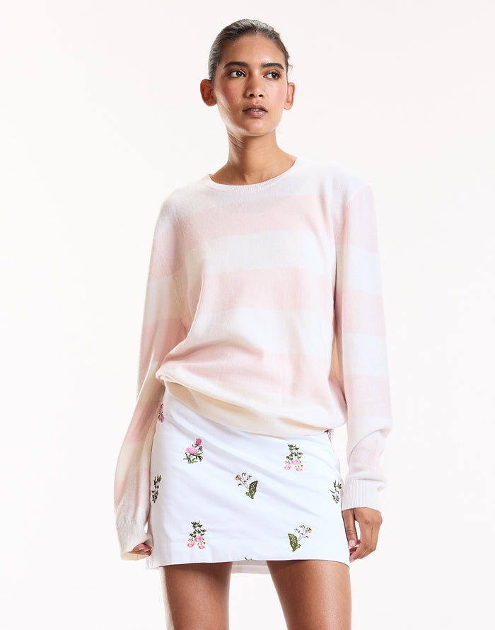 Bouquet Embroidered Skirt