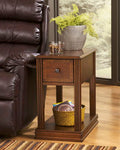 Breegin - Brown - Chair Side End Table - Removable Tray