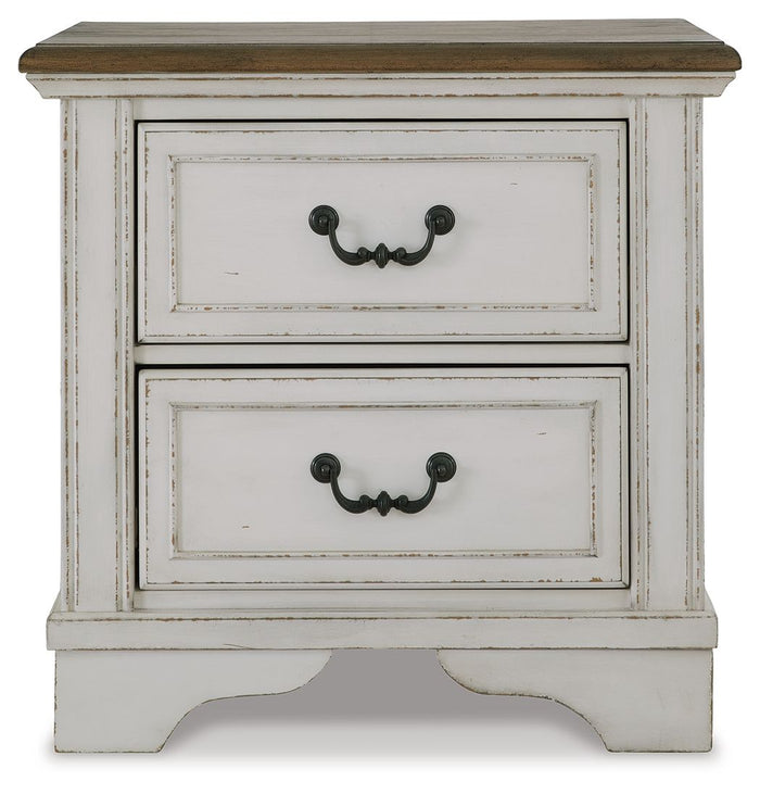 Brollyn - White / Brown / Beige - Two Drawer Night Stand