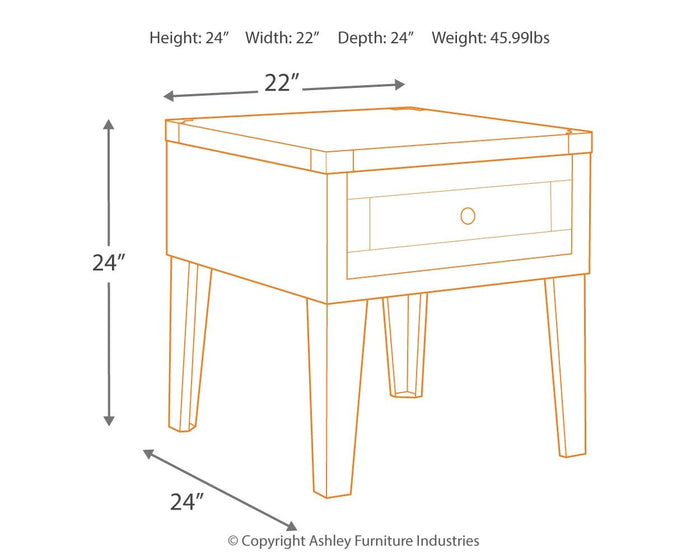 Chazney - Rustic Brown - Rectangular End Table