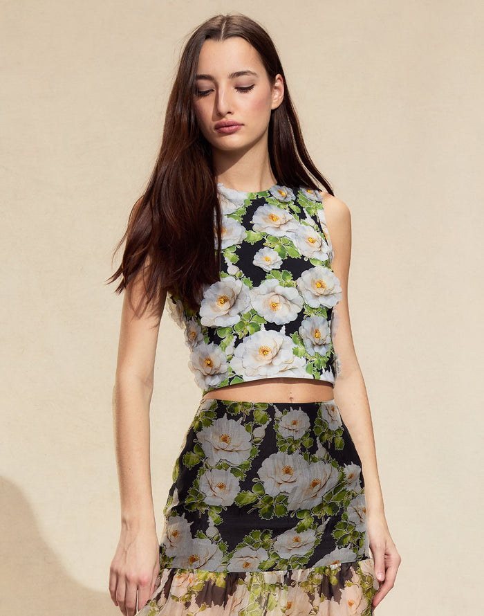Cynthia Rowley Cornelia Flower Appliques Top