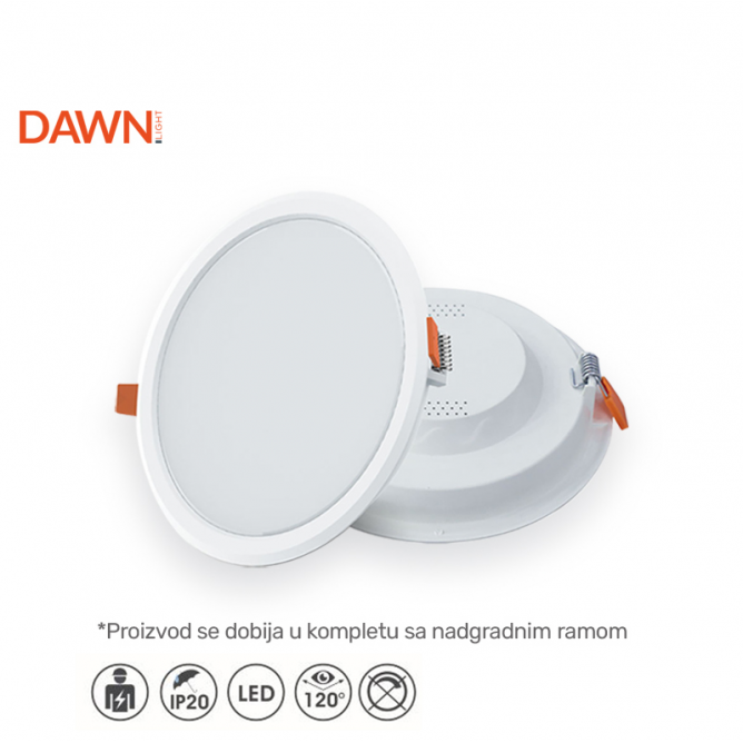 Dawn led panel KNC1-12W 6500K 960lm 120° IP20 / RAM BB Link