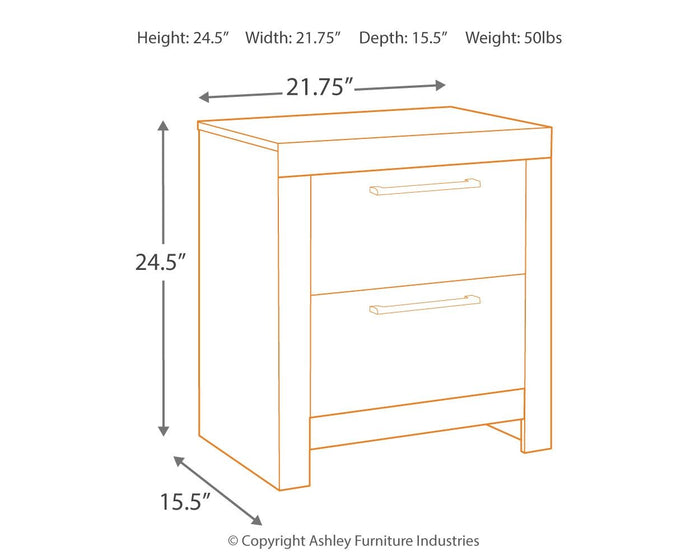 Derekson - Multi Gray - Two Drawer Night Stand