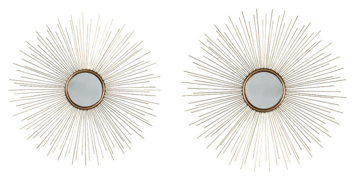 Doniel - Antique Gold Finish - Accent Mirror Set (Set of 2)