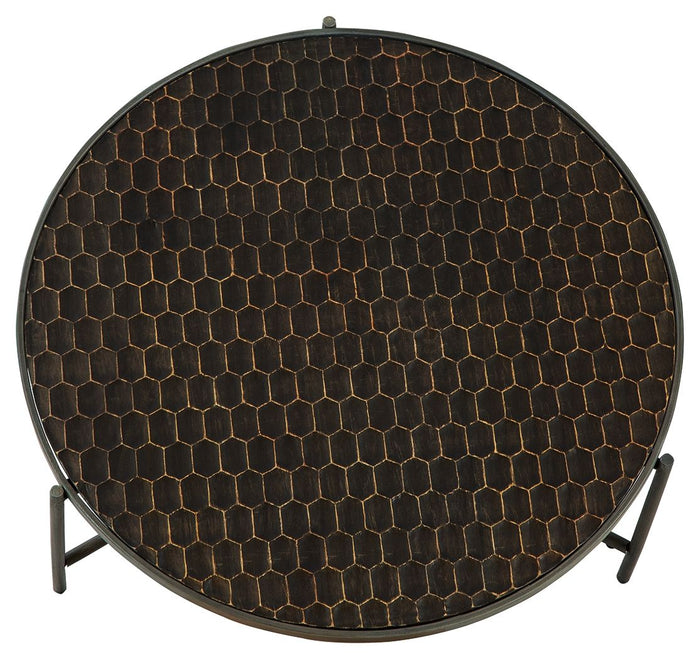 Doraley - Brown / Gray - Round Cocktail Table