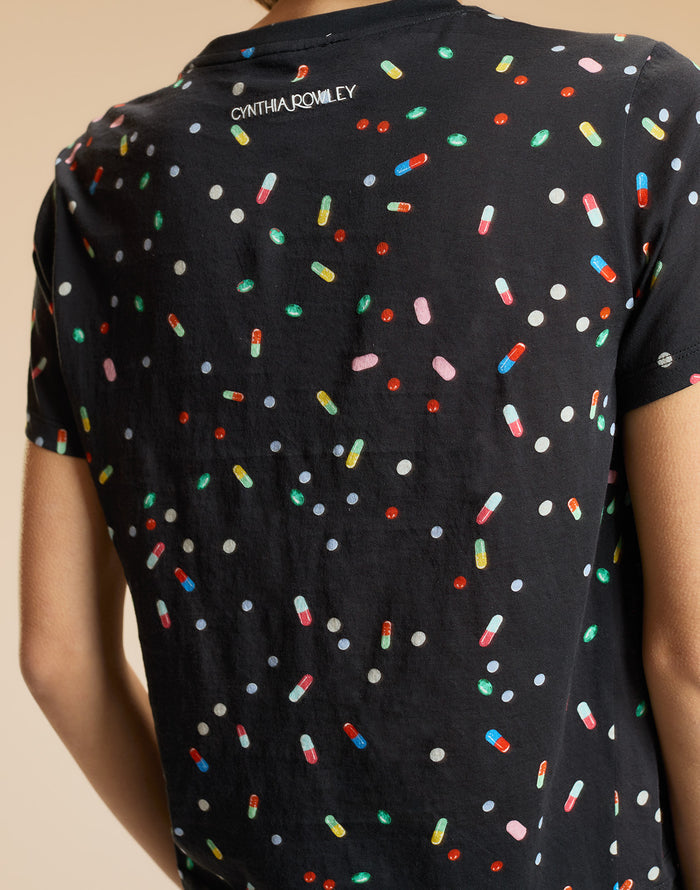 Black Pill Patterned Tee