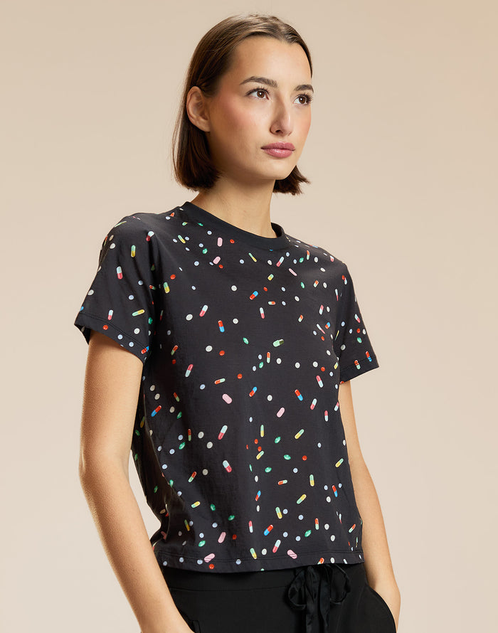 Black Pill Patterned Tee