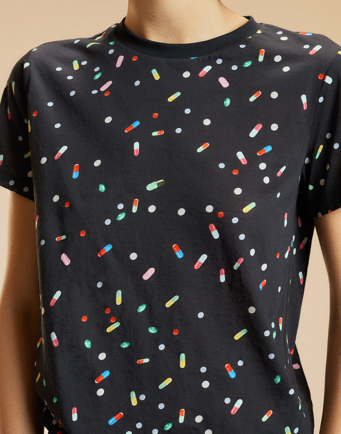 Black Pill Patterned Tee